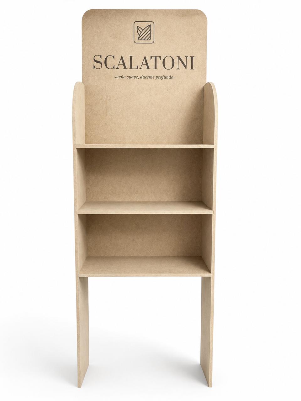 Exhibidor Scalatoni en MDF — materiales POP KLP Printed